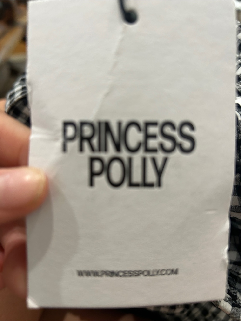 Princess Polly Black and White Gingham Peplum Button-Up Top - Picture 6 of 6